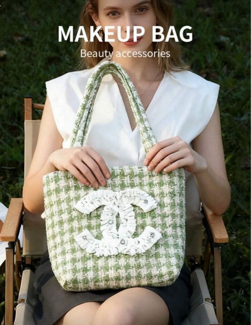 シャネル トートバッグ フリル シャネルノベルティ グリーン - メルカリ