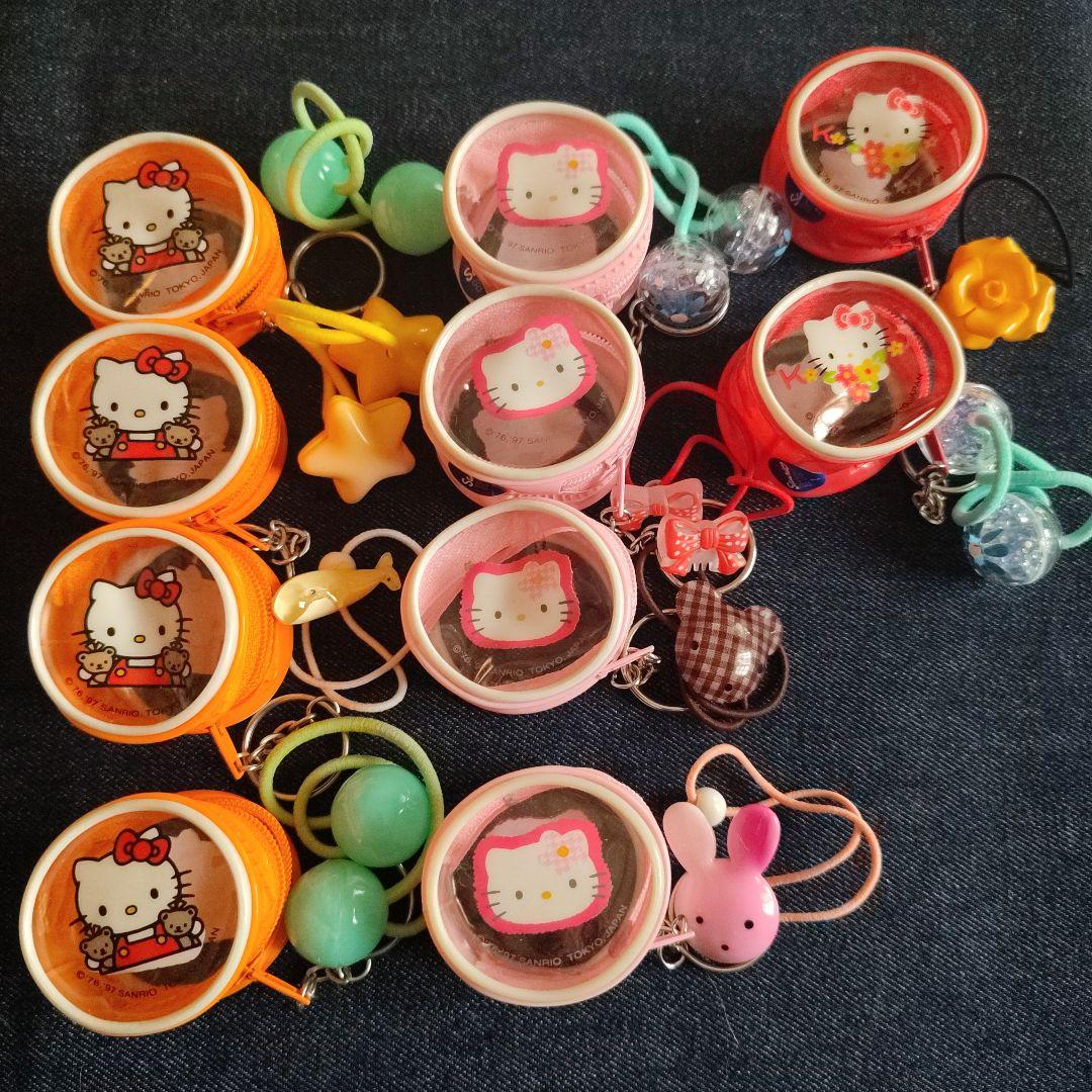 最終品 レトロハローキティホルダーポーチ ストラップ シール まとめて22点