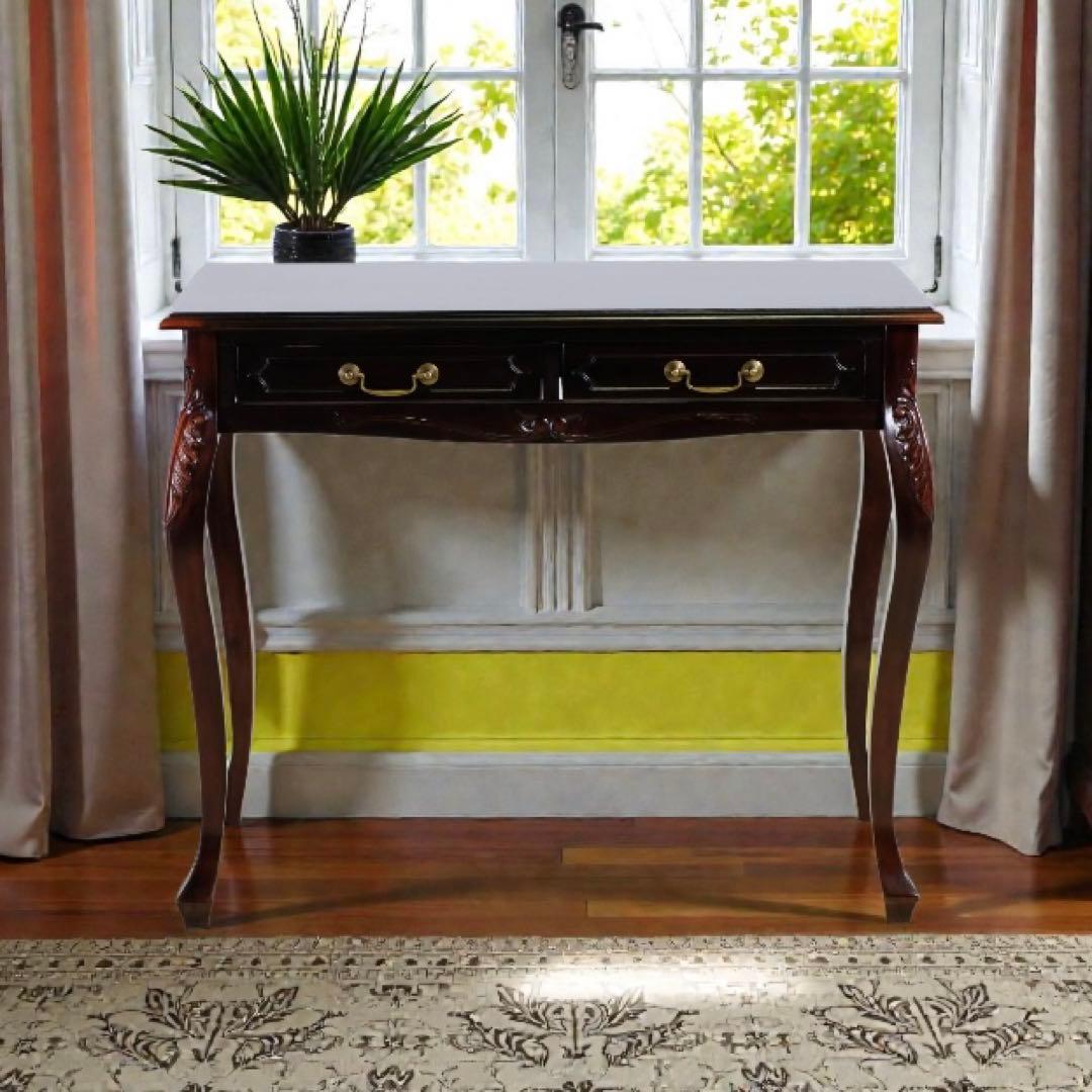 H 新品 コンソールテーブル アジアン 机 デスク サイドテーブル