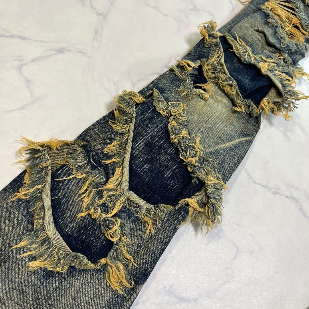 VALABASASバラバサス ハードクラッシュ スキニーフレアデニム 新品 29