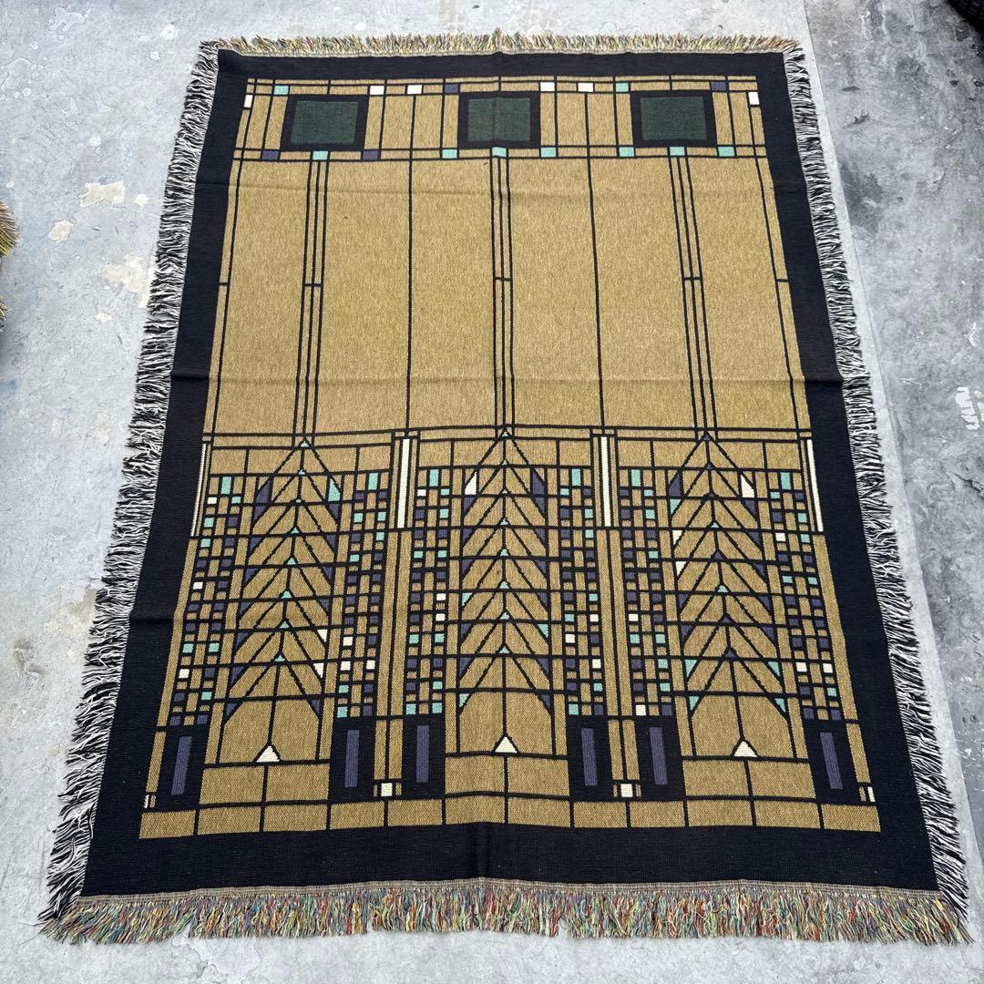 アート柄 マルチカバー ソファーカバー ヴィンテージラグ 186x136