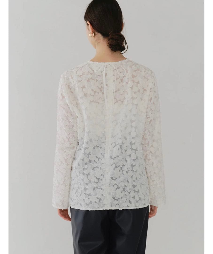 yori shirocon ヨリ レースジャガードブラウス - メルカリ