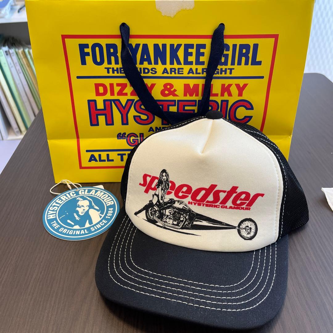 ヒステリックグラマー スピードスター メッシュキャップ ブラック