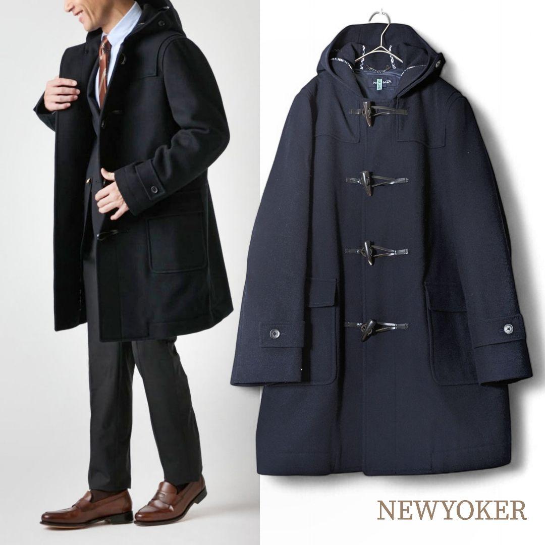 ニューヨーカー／近年もの メンズ 上質ウールダッフルコート ネイビー トグル 即決 NEW YORKER メンズ M ダッフルコート ニューヨーカー 紺 ネイビー