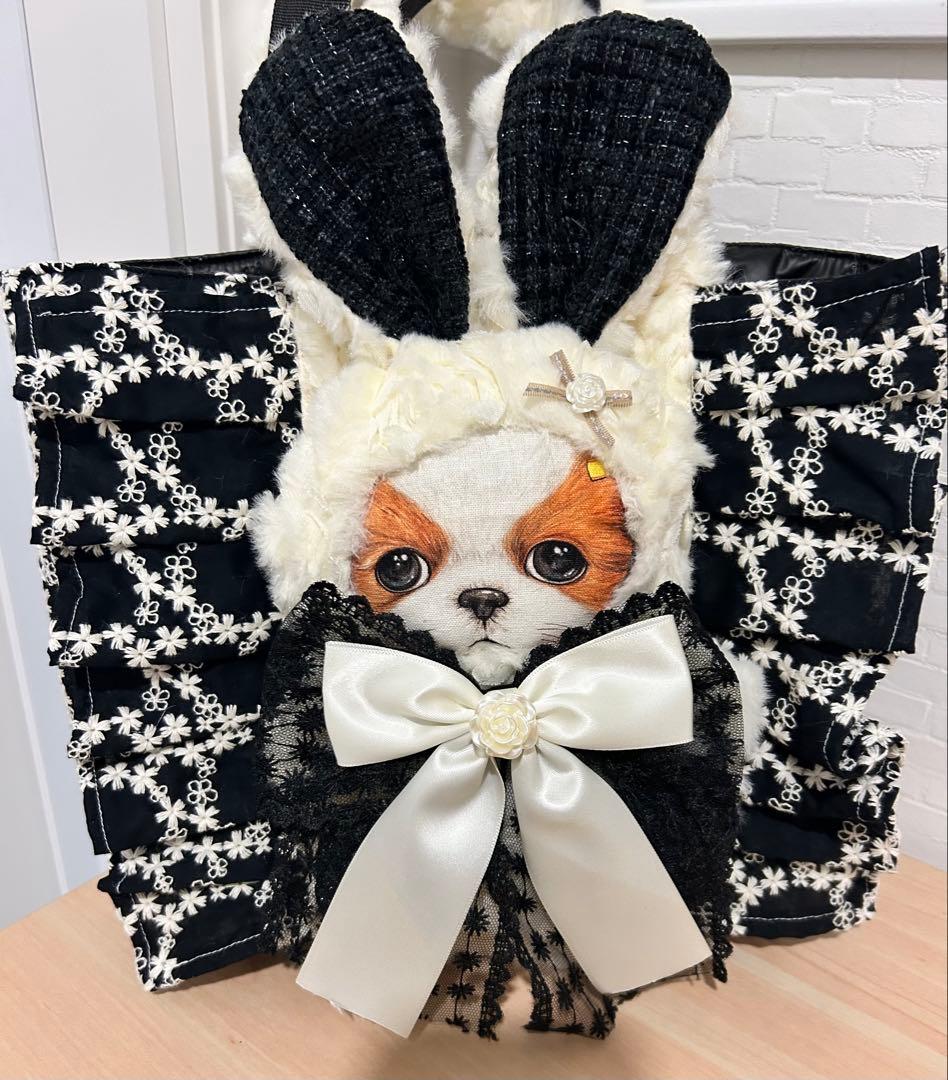 コヤンイサムチョン アンコちゃん 刺繍生地 フリルトートバッグ - メルカリ