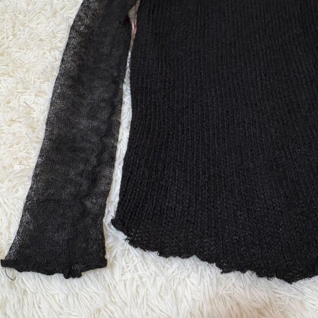 トリココムデギャルソンAD2013 花柄 切替え モヘア ニットシャツ S