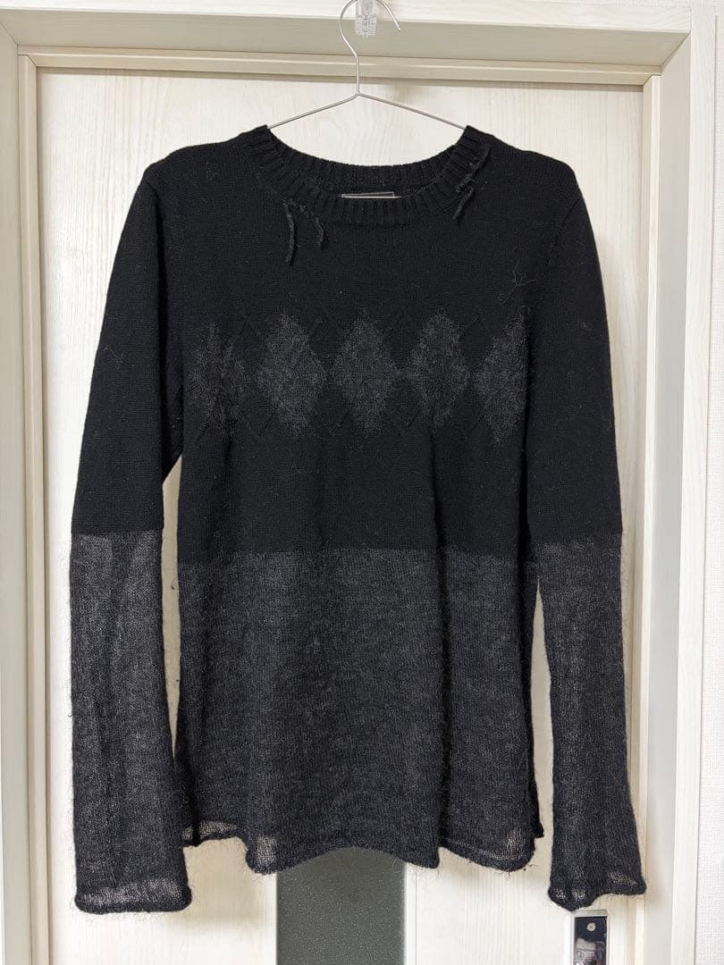 number(n)ine アーガイル柄 グランジドッキングニット - メルカリ