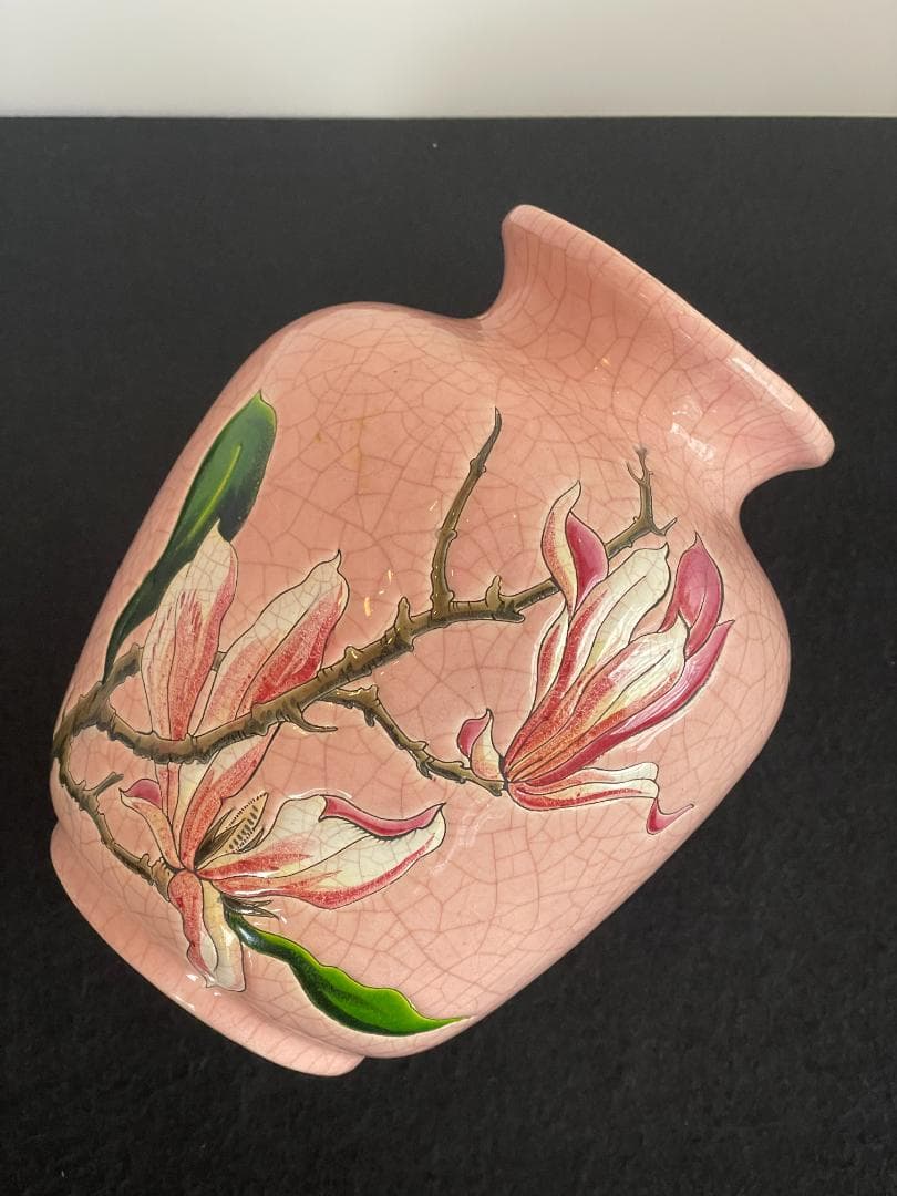 希少 フランス ヴィンテージ Longwy ロンウィ 花瓶 フラワーベース