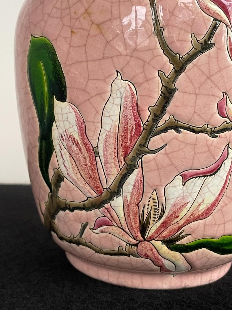 希少 フランス ヴィンテージ Longwy ロンウィ 花瓶 フラワーベース