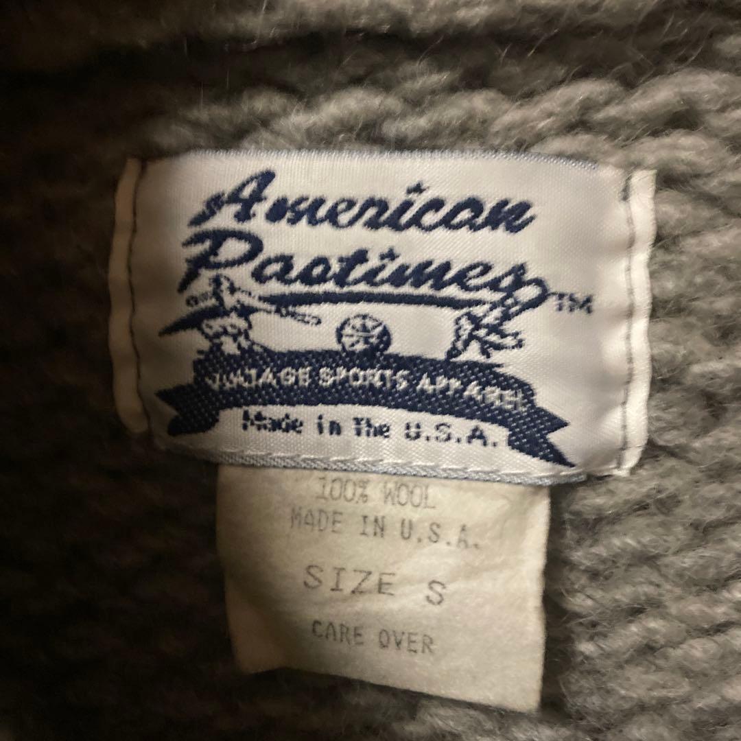 アメリカンパスタイムズ カウチンセーターヤンキース 希少usa製 90s