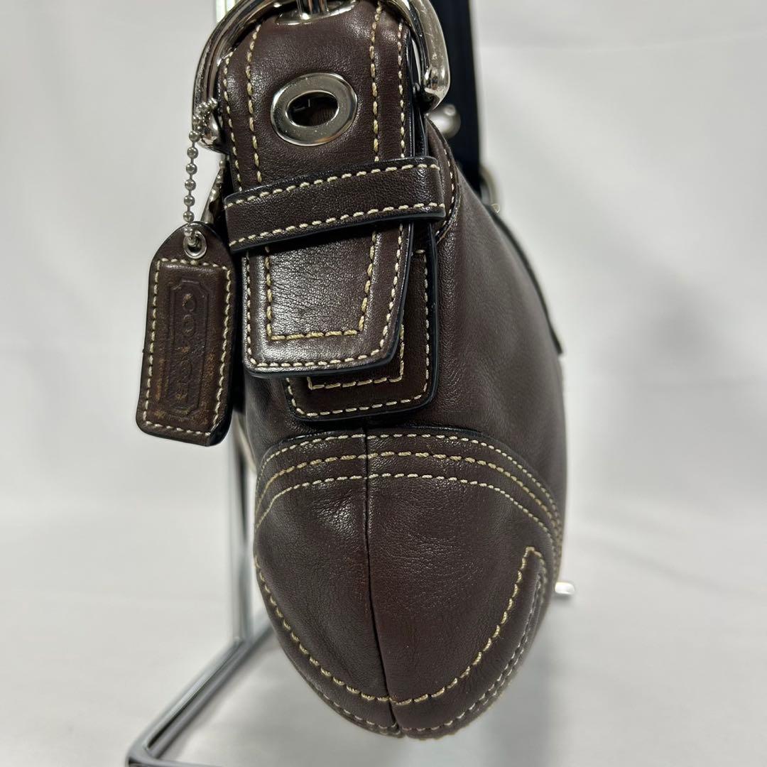 極美品】コーチ 10188 ソーホー スモールフラップ ワンハンドバッグ 茶