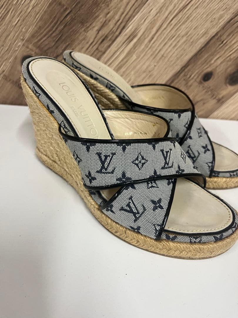 Louis Vuitton ルイヴィトン エスパドリーユ サンダル グレー LOUIS