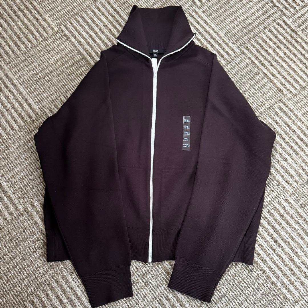 UNIQLO：C ミラノリブフルジップカーディガン ダークブラウン XXL