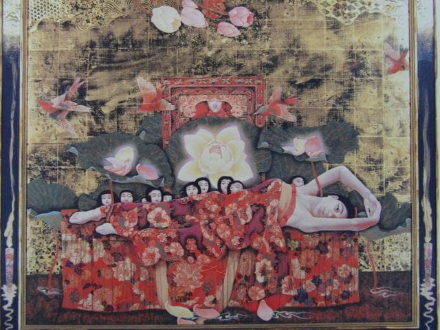 智内兄助、日想観、希少な額装用画集より、新品高級額装付、状態良好