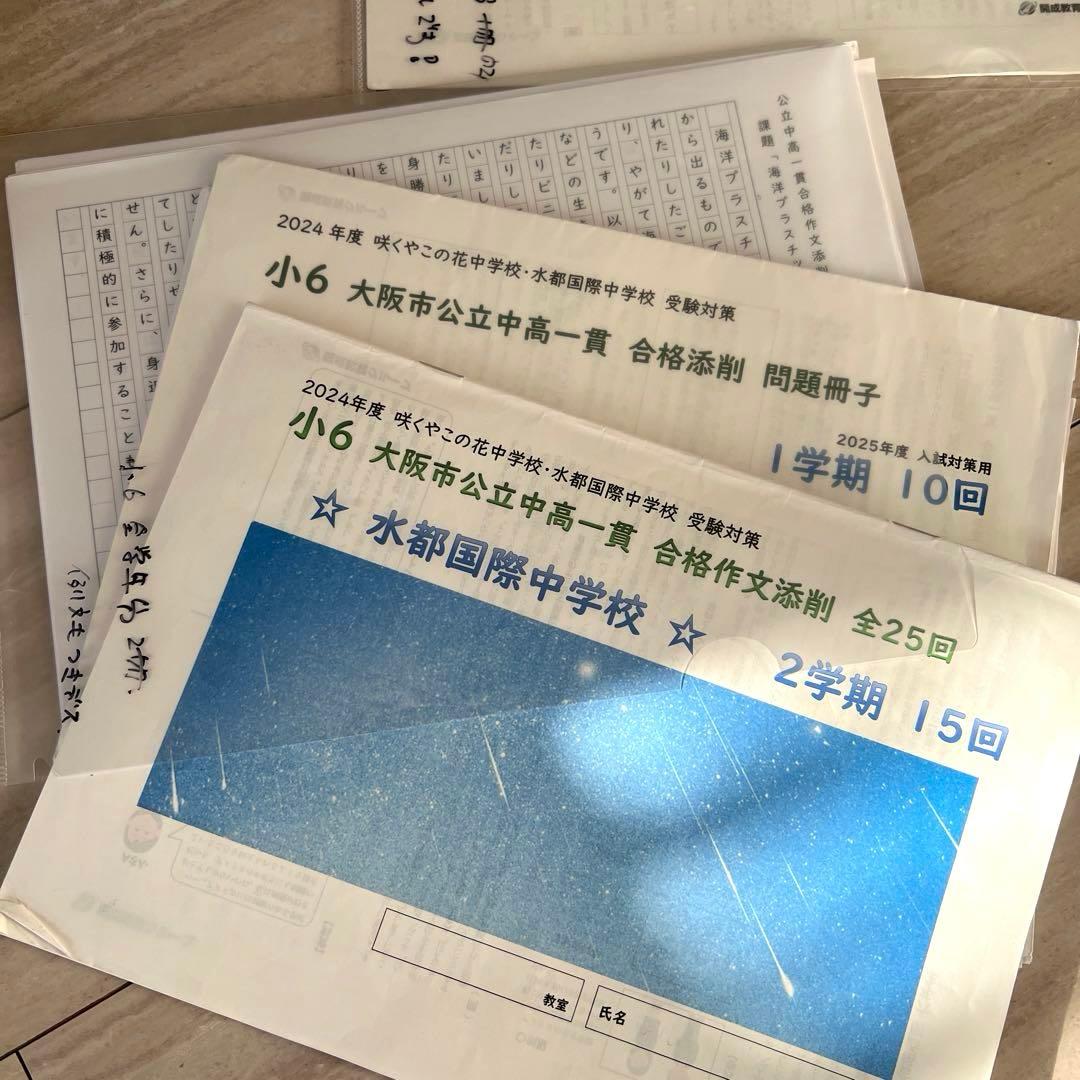 咲くやこの花中学校 水都国際中学校 適性 テキスト プリント 入試対策