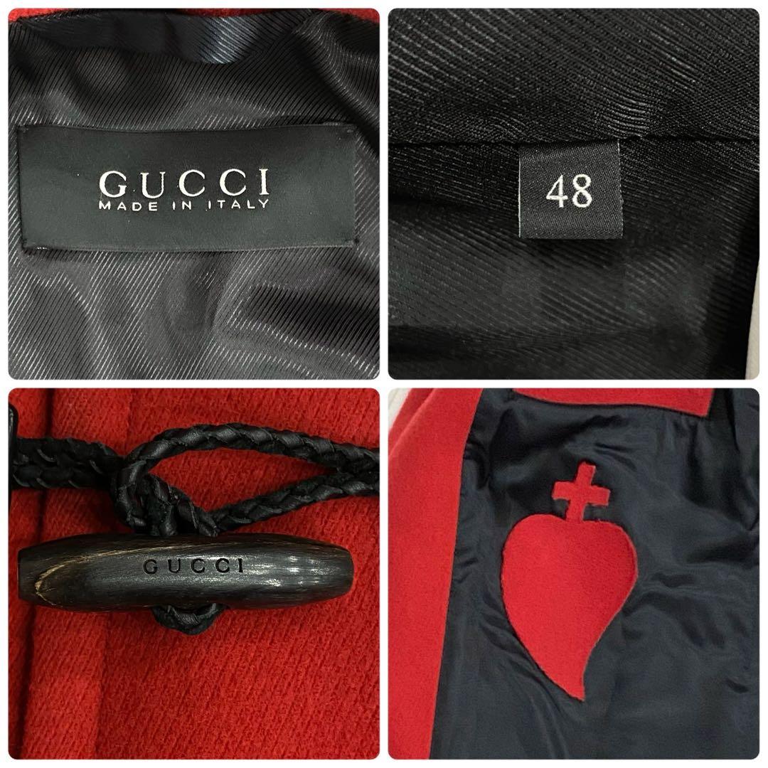 15-16AW☆ミケーレ期☆グッチ ダッフルコート 赤 メンズ 48 イタリア製