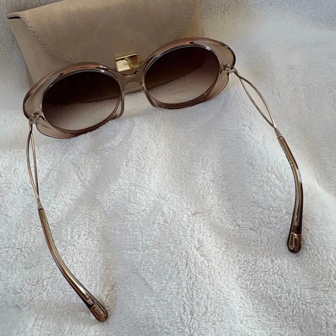Chloe クロエ ブラウン オーバーサイズ サングラス ケース付き - メルカリ