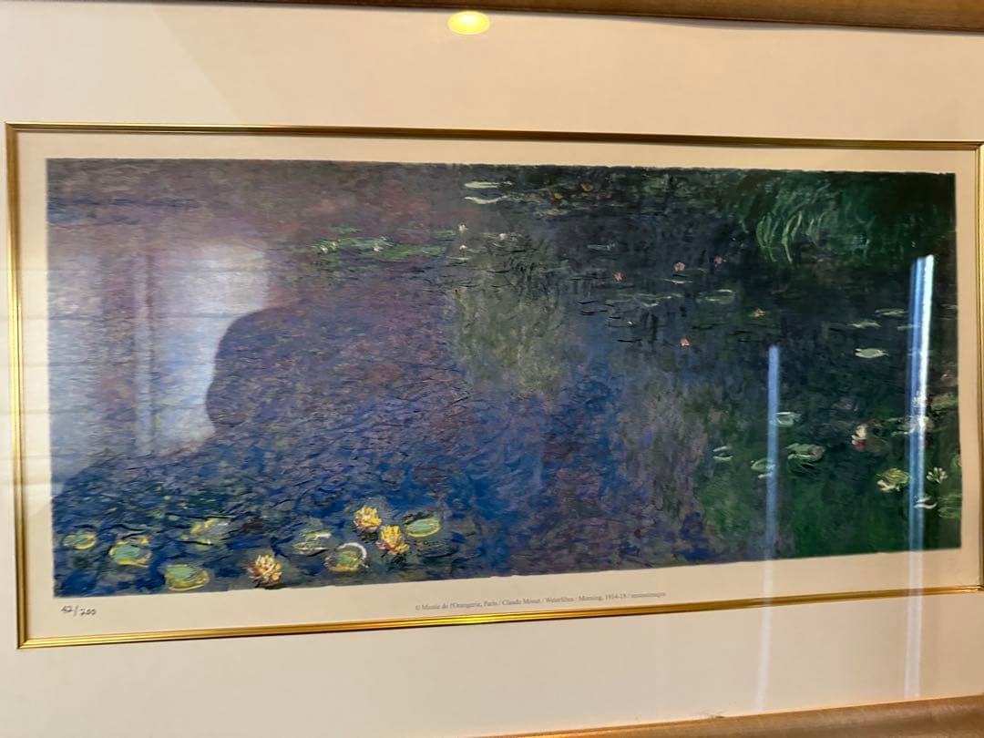 クロード・モネ 睡蓮 リトグラフ 約70cm x 30cm - メルカリ