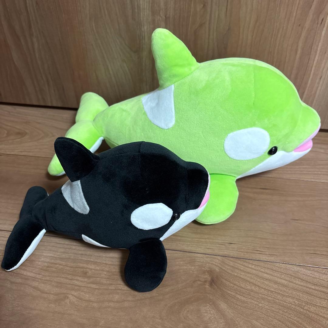 神戸須磨シーワールド シャチ 黄緑色 黒色 ぬいぐるみ オルカくじ