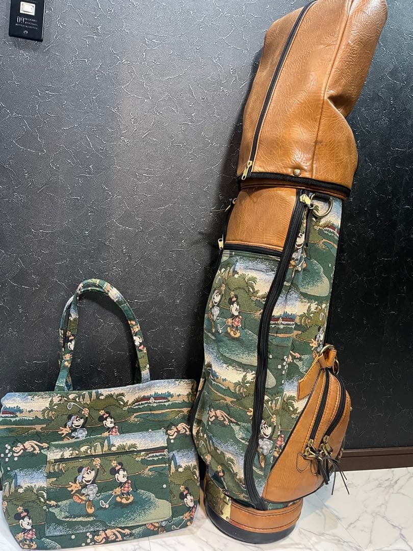 ミッキーマウス柄 ゴルフバッグ・キャディバッグ　レトロ　レザー Disney（ディズニー） キャディバッグ DN-0B1003CB ミッキーマウス
