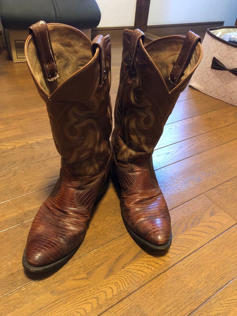 トニーラマ リザードブラウン レザー ウエスタンブーツ ブラックラベル