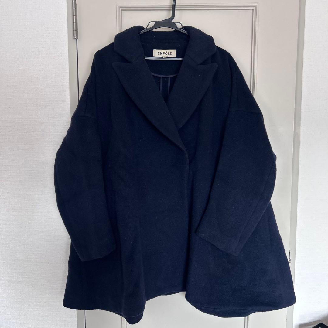 ENFOLD/エンフォルド】ショートビーバーAラインコート ネイビー 36 S