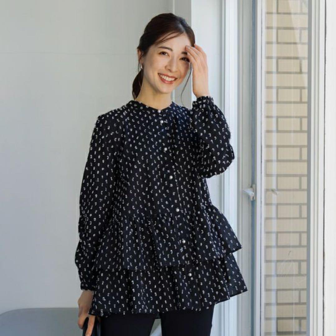 SONOソーノ プチリボンジャカード２ＷＡＹシアーブラウス Amazon.co.jp: [ソーノ] プチリボンジャカード 2WAYシアーブラウス