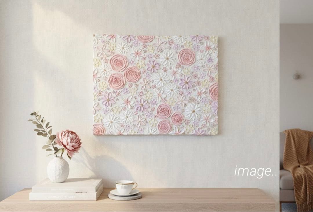 WT様 【No.89】 テクスチャーアート　インテリア　花 WT様 【No.89】 テクスチャーアート インテリア 花 No.89