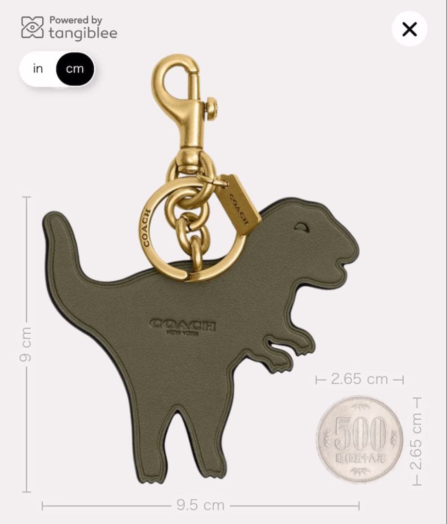 COACH レキシー バッグ チャーム 恐竜型 COACH（コーチ） キーホルダー ラージ レキシー スケルトン バッグ