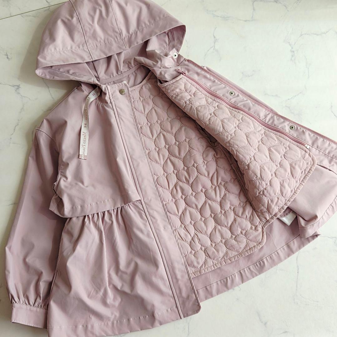 メゾピアノ 130 ハートキルトライナー付き 3way ブルゾン 撥水 ピンク