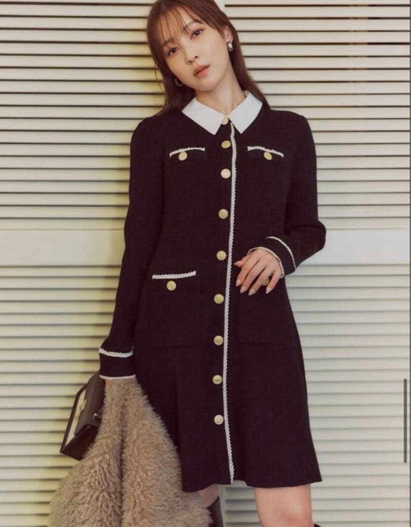 アプワイザーリッシェ 衿付2way ニットワンピース