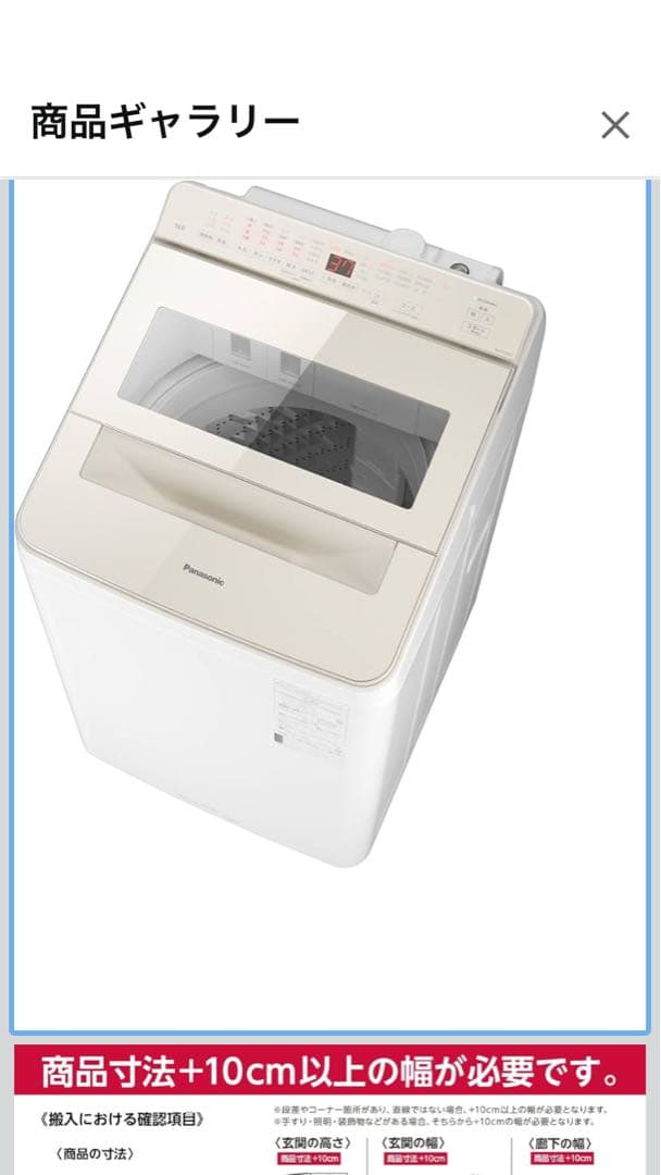 Panasonic縦型洗濯機 10.0kg NA-FA10K2-N 2024美品