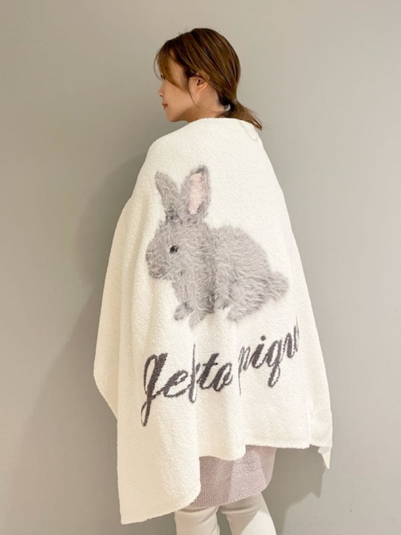 ジェラートピケ ベビモコ ラビットジャガードブランケット うさぎ