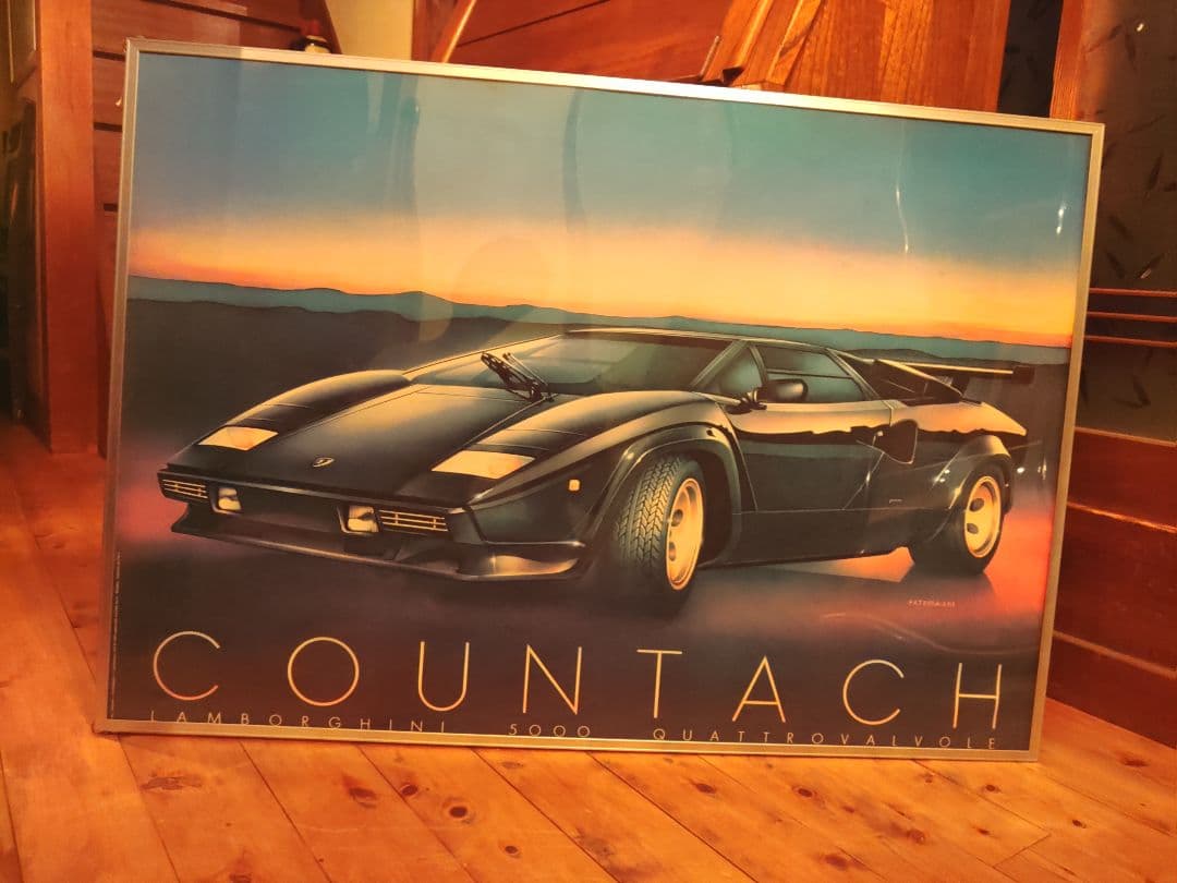 激レア ランボルギーニ カウンタック ポスター 額 スーパーカー レトロ