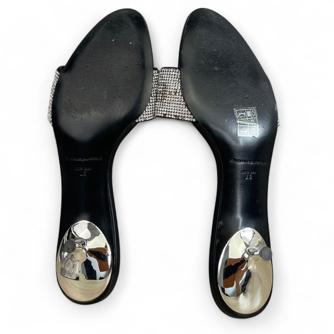 アレキサンダーワン 変形ミュール ラインストーン ヒール 37 24cm相当