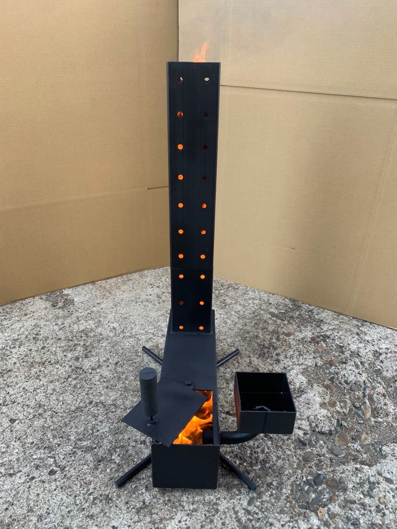 廃油ストーブ 究極のアウトドア体験を！高品質・高効率 ロケット