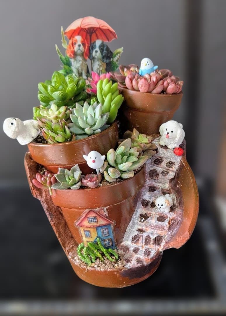 022401組鉢作品☆モルタル造形☆多肉植物用☆5号深鉢5鉢組 - メルカリ