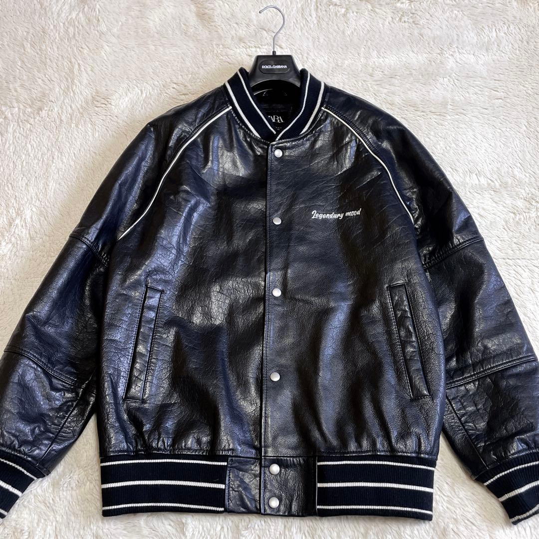 美品 廃盤 ZARA ザラ本革レザージャケット ボンバージャケット