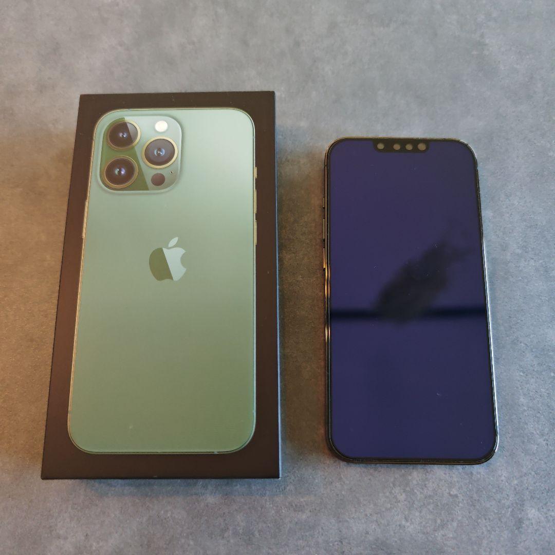 iPhone 13 Pro グリーン 256GB 本体 ケースフィルム付 Apple ガラスフィルム付 iPhone ケース マット ソフト 軽い 14 13 12