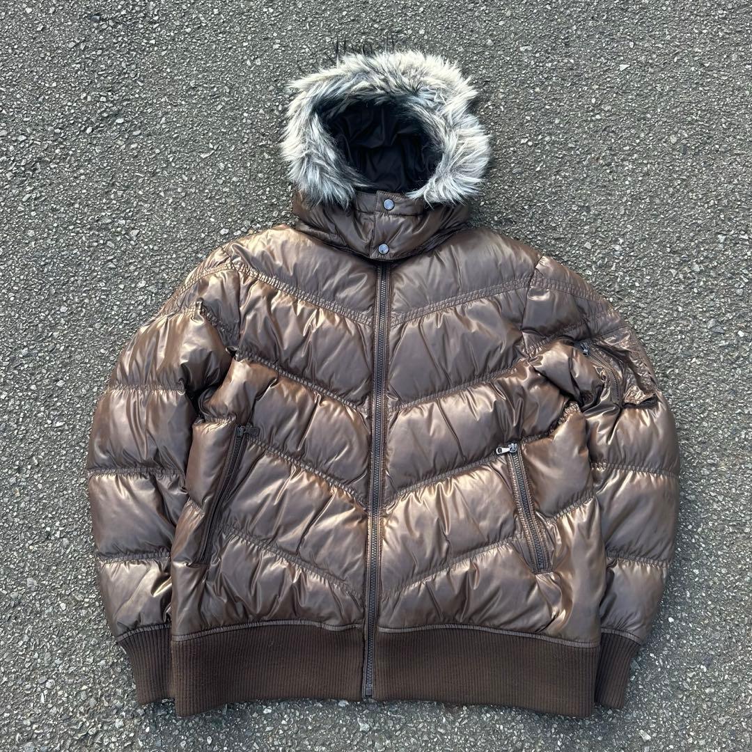 old UNIQLO Y2K グランジ ファー ダウンジャケット 短丈 - メルカリ