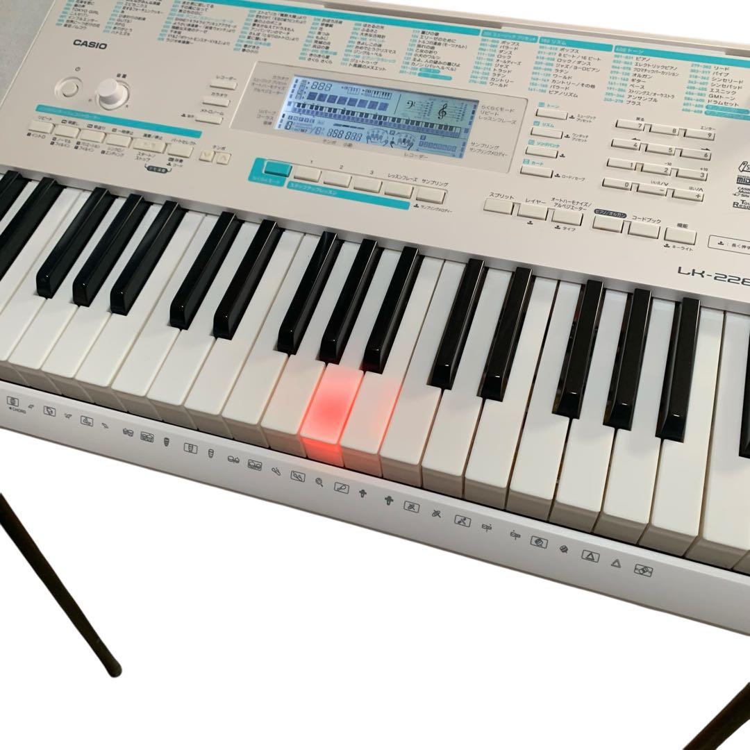 カシオ 電子キーボード・スタンドセット LK-228 ホワイト - メルカリ