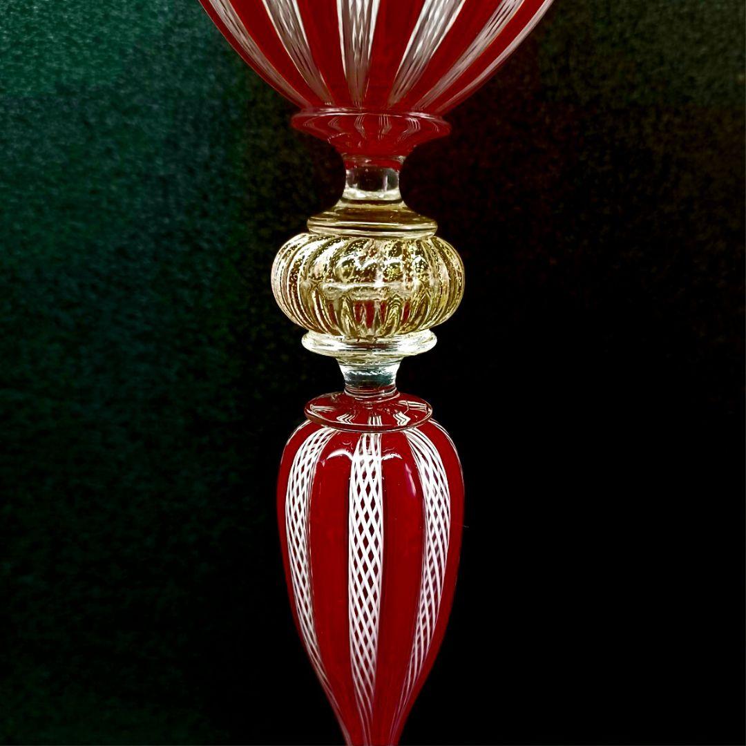 MURANO La Fenice ムラノ 金彩 レース ゴブレット グラス - メルカリ