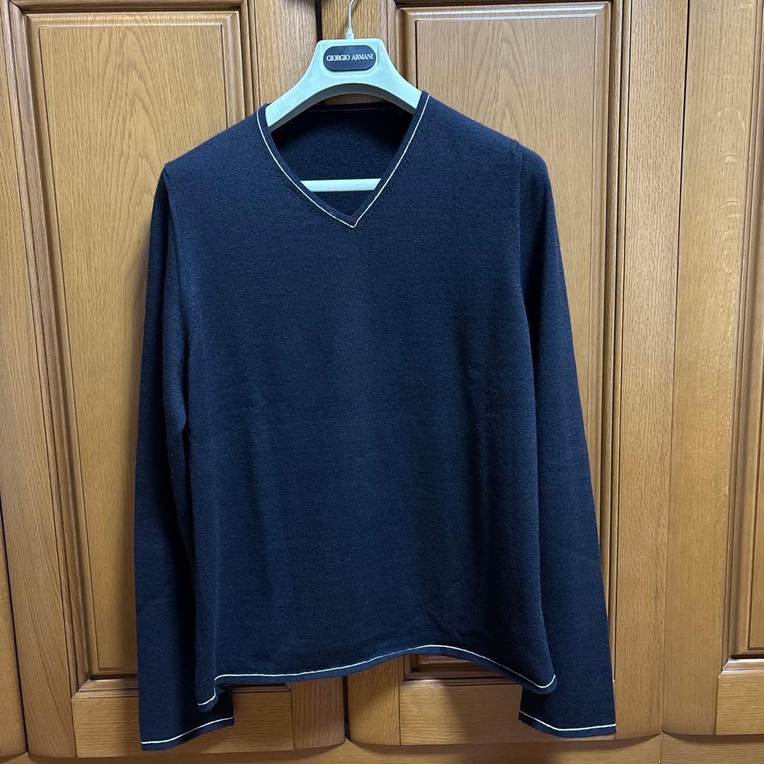 エルメスHERMESメンズカシミアと綿　混ニット　ブラックＭ HERMES カシミヤ混アーガイルニット メンズ SIZE XXL エルメス