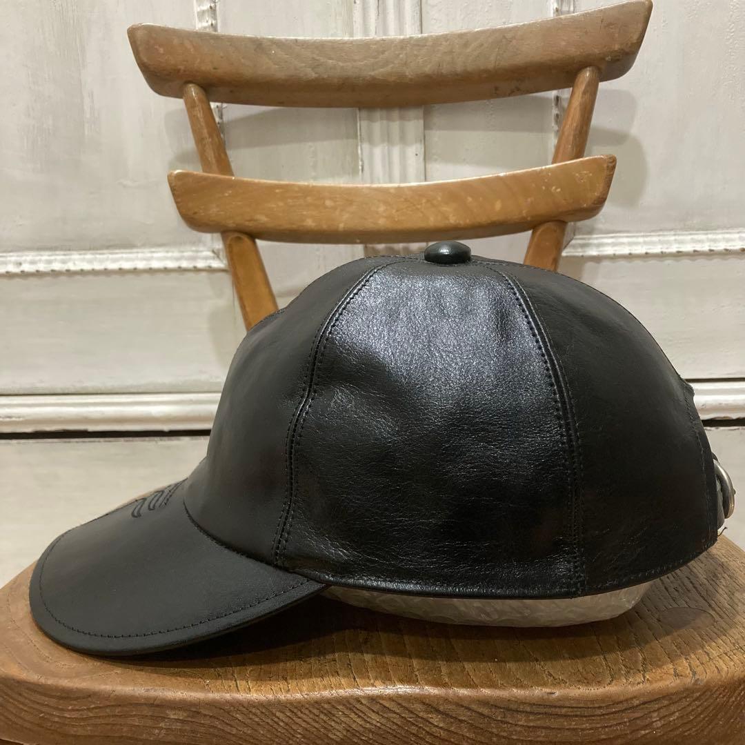 美品 SOLARIS & CO. レザー キャップ フリー ブラック 牛革 - メルカリ