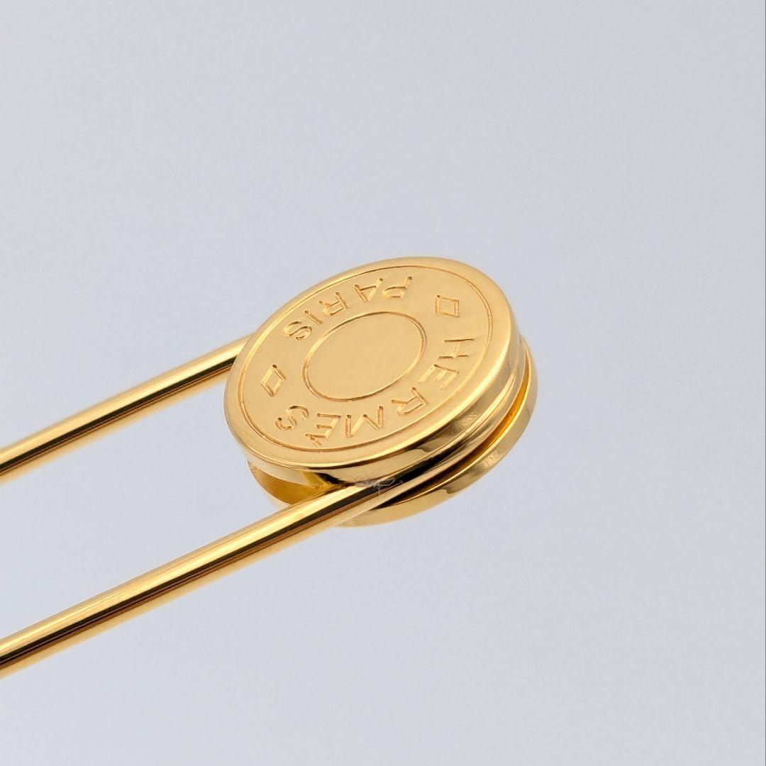 極美品 希少 エルメス セリエ 安全ピン ピンブローチ ゴールド 廃盤
