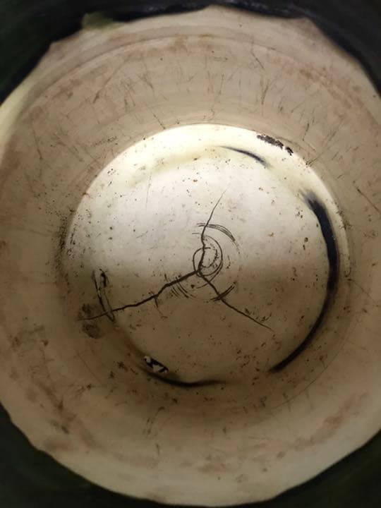 火鉢在銘 織部焼菊抜き火鉢時代アンティーク大正昭和レトロ古民具