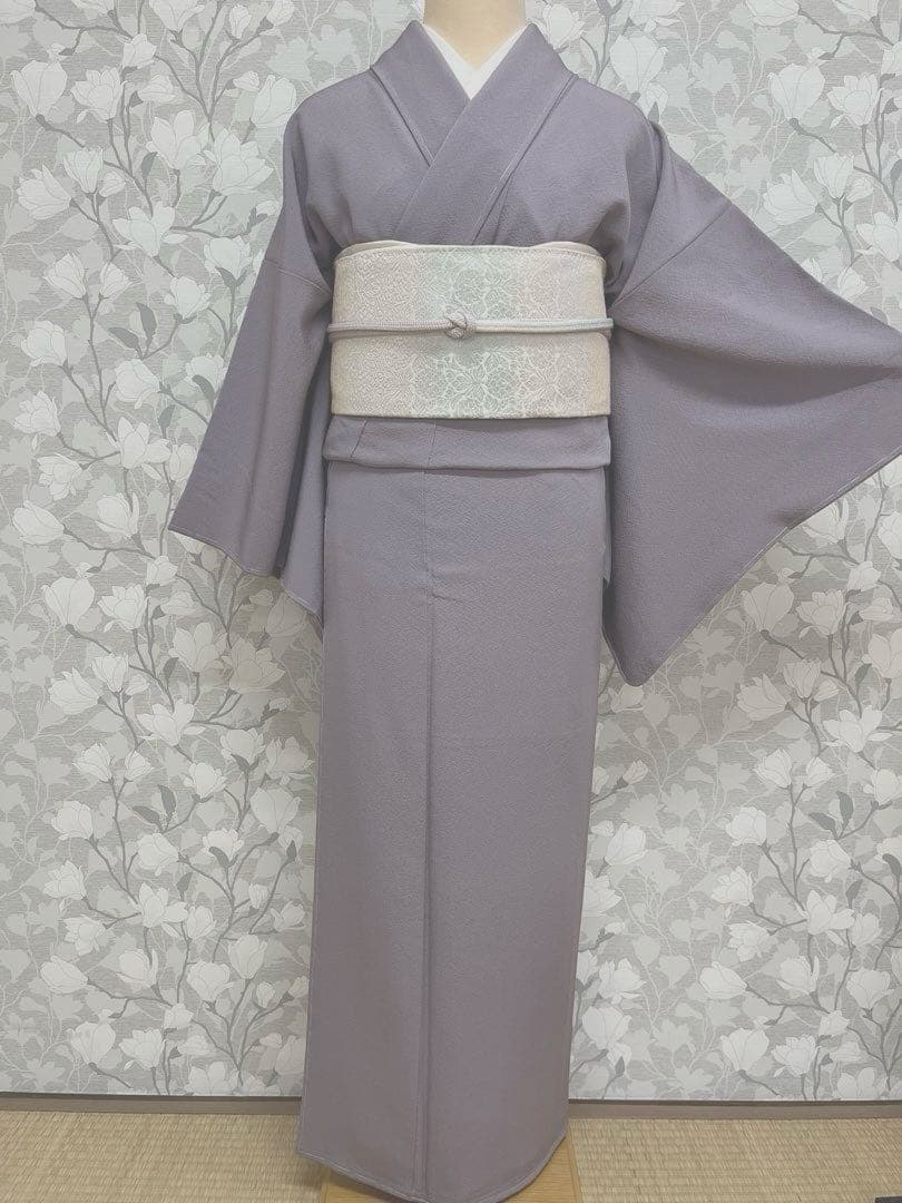 正絹 色無地 淡青紫(未使用品)草木染作家 圓啓【健勝苑】 - メルカリ