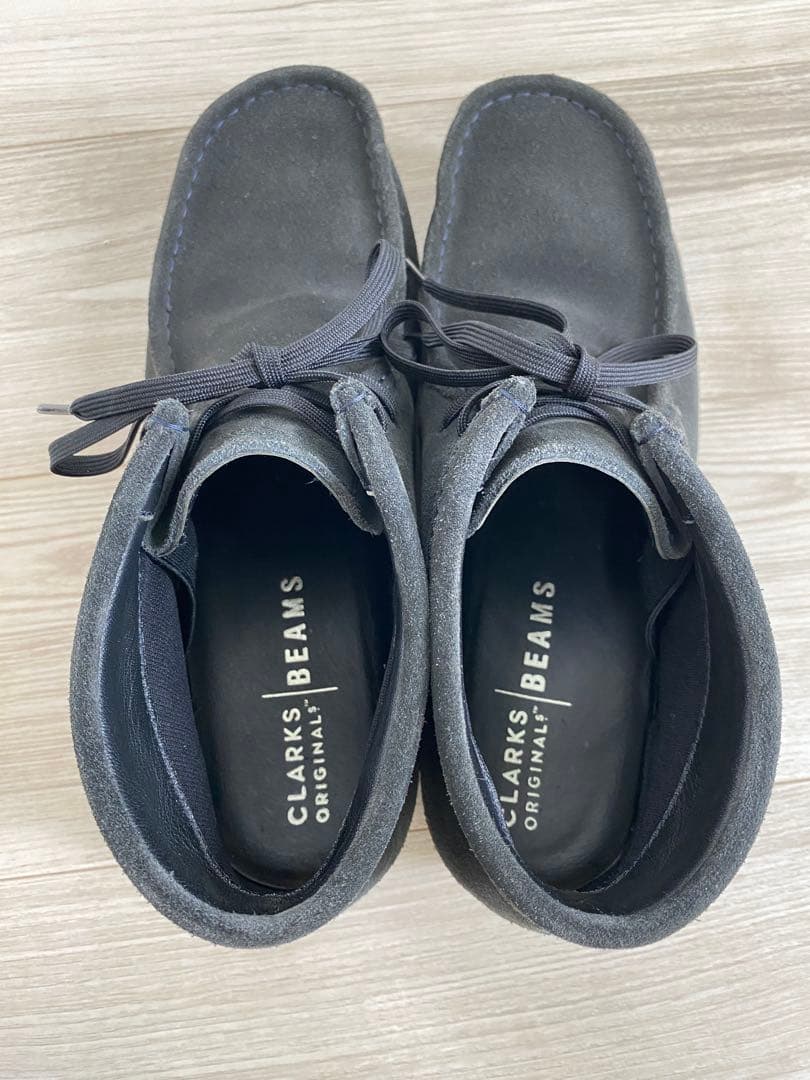 希少 美品 クラークス ビームス別注 ワラビーブーツ ネイビー 26.5