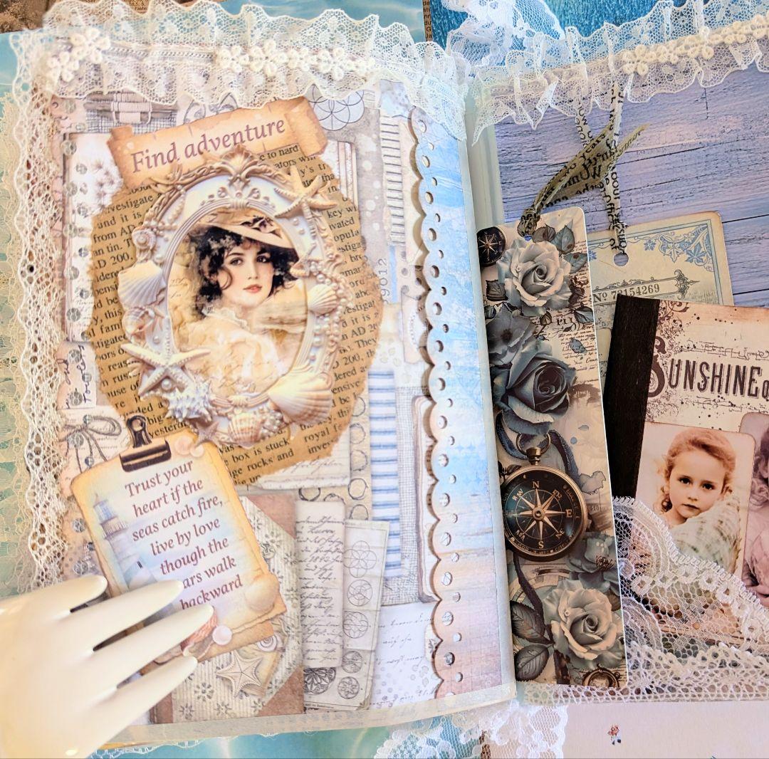 海からの贈り物」海辺のノスタルジー大型ジャンクジャーナル✨Serenity✨