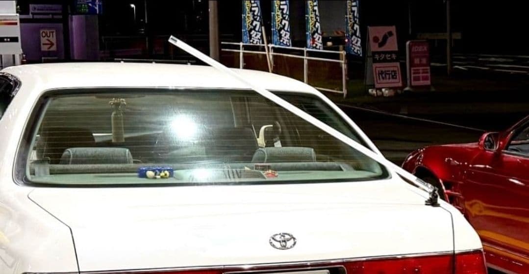 最新作！送料込！100cm VIPアンテナ 白　本物ジャンクションプロデュース